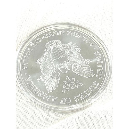 398 - Morgan Mint 2002 USA Silver Eagle Elvis Presley 1 oz ounce silver dollar coin with COA