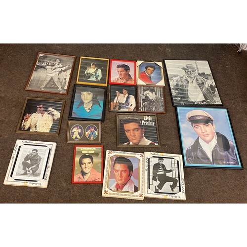 321 - Selection of Elvis Presley framed prints largest one measures