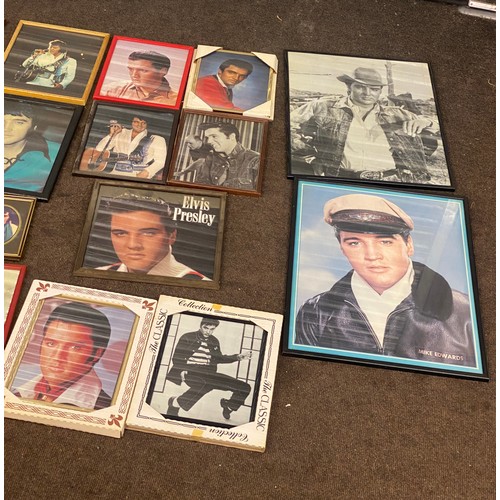 321 - Selection of Elvis Presley framed prints largest one measures