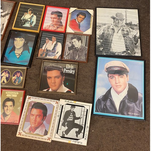 321 - Selection of Elvis Presley framed prints largest one measures