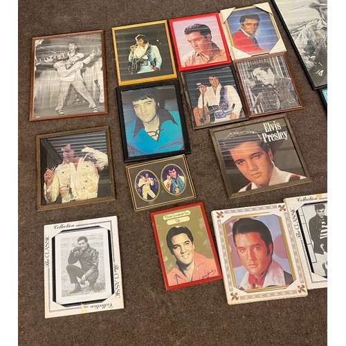 321 - Selection of Elvis Presley framed prints largest one measures