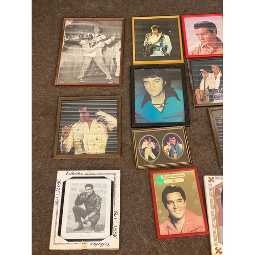 321 - Selection of Elvis Presley framed prints largest one measures