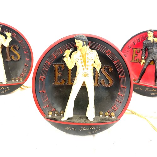 415 - Three Enterprises, Inc - Elvis Presley 3 D Light up plates to include Elvis in the spotlight ' On st... 