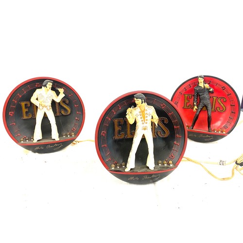 415 - Three Enterprises, Inc - Elvis Presley 3 D Light up plates to include Elvis in the spotlight ' On st... 