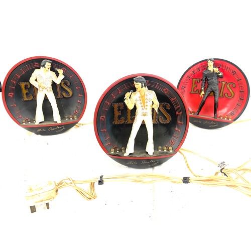 415 - Three Enterprises, Inc - Elvis Presley 3 D Light up plates to include Elvis in the spotlight ' On st... 