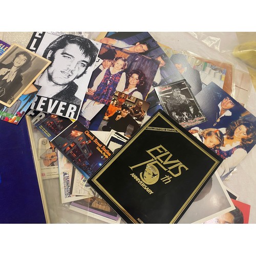 322 - Large selection of Elvis Presley memorabilia to include photographs, postcards, fan club letters and... 