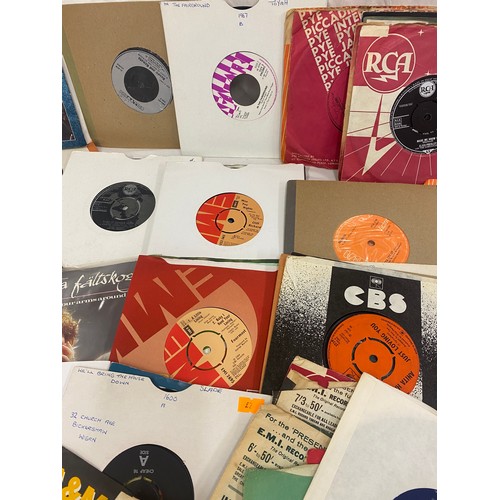 182 - Selection of various genre 45's to include Elvis Presley, Meatloaf, The pill etc