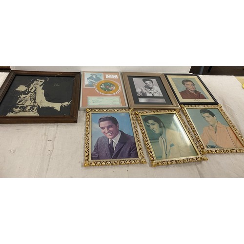 355 - Selection of Elvis Presley prints in frames largest one measures 14 inches tall