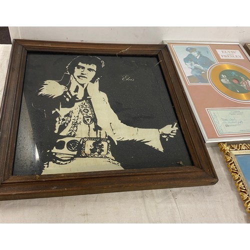 355 - Selection of Elvis Presley prints in frames largest one measures 14 inches tall