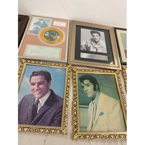 355 - Selection of Elvis Presley prints in frames largest one measures 14 inches tall