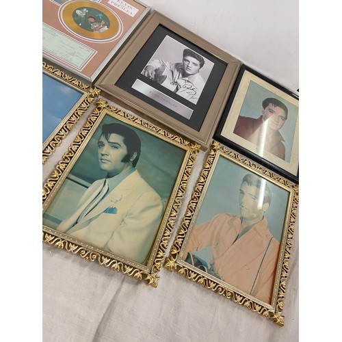 355 - Selection of Elvis Presley prints in frames largest one measures 14 inches tall