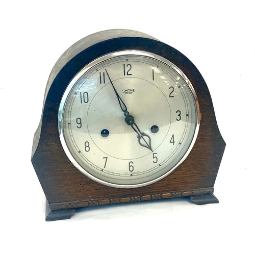 13 - Smiths 2 keyhole mantel clock, untested, no shadow or discolouring to dial