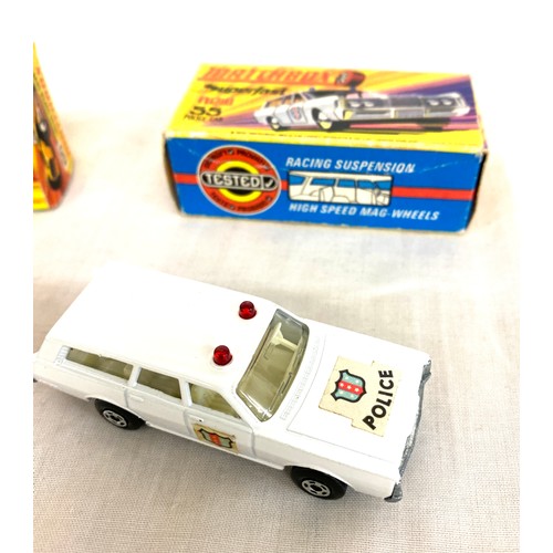 513 - Matchbox Superfast new 60 Lotus super seven with original box, Matchbox Superfast new 55 Police car ... 