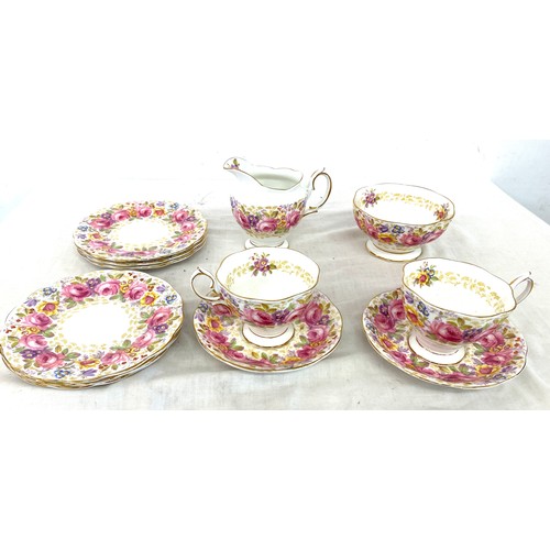 131 - Selection of Royal Albert Serena china to include 6 Cake plates, 2 cups and saucers, milk jug, all i... 