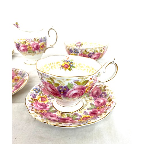 131 - Selection of Royal Albert Serena china to include 6 Cake plates, 2 cups and saucers, milk jug, all i... 