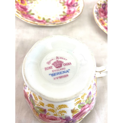 131 - Selection of Royal Albert Serena china to include 6 Cake plates, 2 cups and saucers, milk jug, all i... 