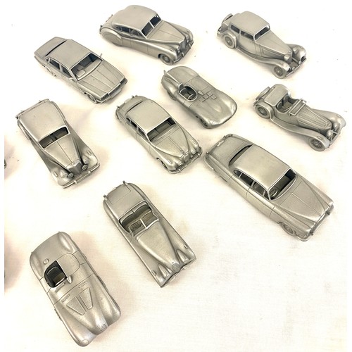 Selection of Danbury Mint pewter Jaguar cars to include 1951 C