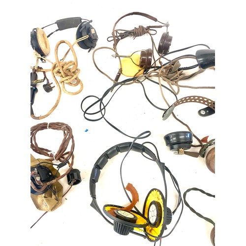 267 - Selection antique and vintage Head / Ear phones, to include military pieces