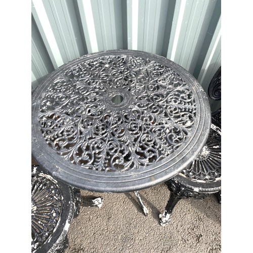 100Y - Aluminium bistro table and 2 chairs