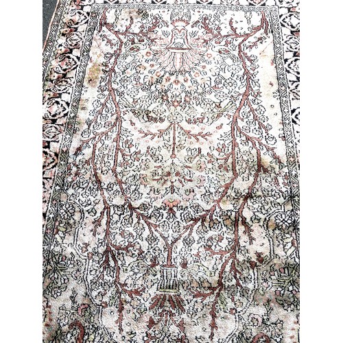 376 - Patterned cashmere lounge rug, approximate measurements:  62 x 36 inches