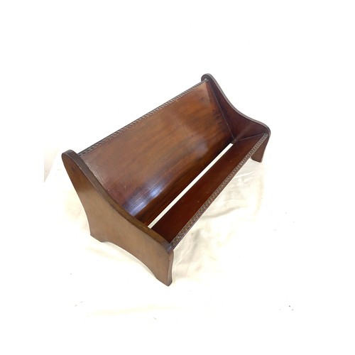 27 - Mahogany small bookstand, approximate measurements: Length 18 inches, Height 8 inches