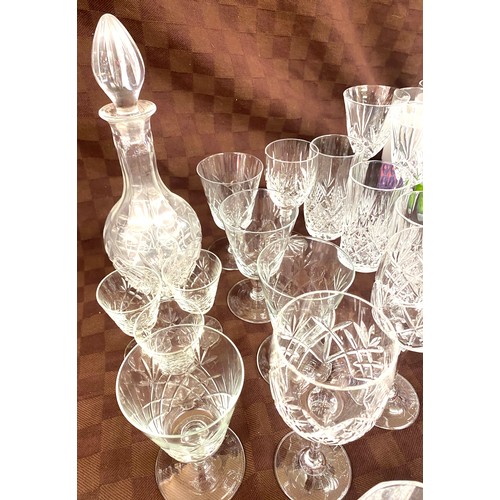 305 - Selection of glassware to include cut glass pieces, a decanter etc