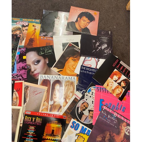 169 - Selection of assorted vinyl records to include Grease, hits for lovers, Pat Benatar, Diana Ross etc