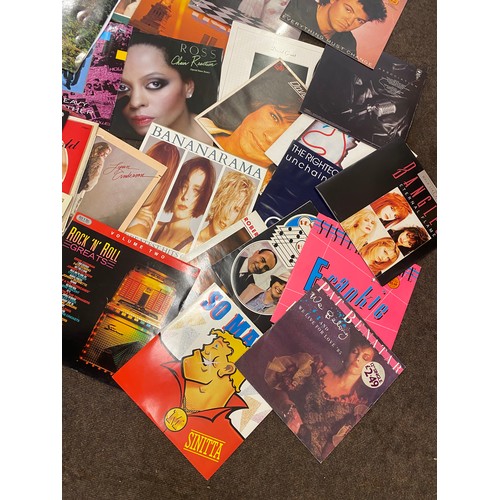 169 - Selection of assorted vinyl records to include Grease, hits for lovers, Pat Benatar, Diana Ross etc