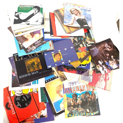 181 - Selection of assorted  45's vinyl records to include Blondie, Bananarama, Nick Berry etc