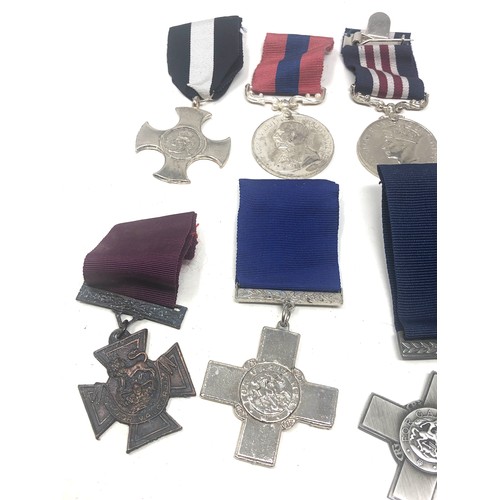 419 - 10 full size military copy medals