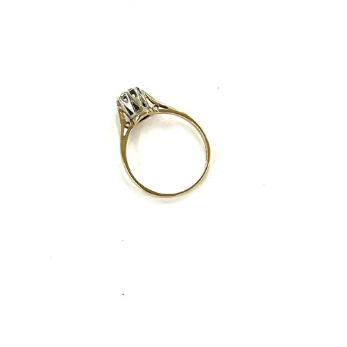 405 - Hallmarked 9ct Gold and diamond ring, total weight 2g, ring size P/Q