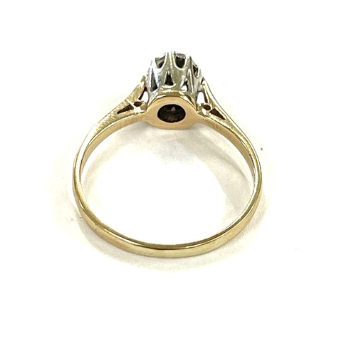 405 - Hallmarked 9ct Gold and diamond ring, total weight 2g, ring size P/Q