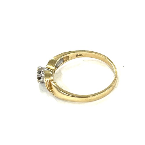 408 - Hallmarked 9ct Gold and diamond ring, total weight 2.5g, ring size S