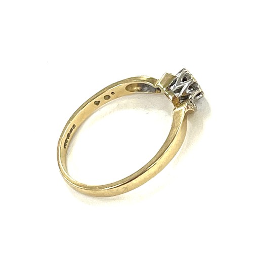 408 - Hallmarked 9ct Gold and diamond ring, total weight 2.5g, ring size S