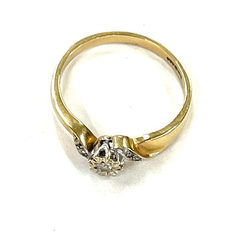 408 - Hallmarked 9ct Gold and diamond ring, total weight 2.5g, ring size S