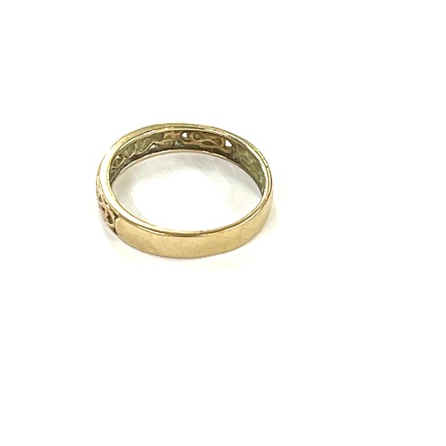 406 - Vintage 9ct gold and diamond Claddagh wedding band total weight approx 2.5g, ring size approx T