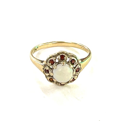 442 - 9ct Gold hallmarked ladies opal and stone set dress ring, total weight approx 2.3g ring size approx ... 