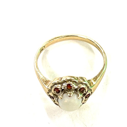 442 - 9ct Gold hallmarked ladies opal and stone set dress ring, total weight approx 2.3g ring size approx ... 