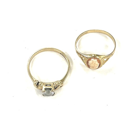 407 - 2, 9ct Gold stone set ladies rings, total weight approx 3.4g