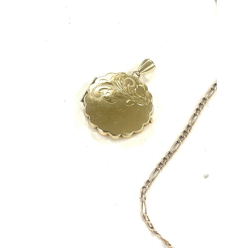 437 - 9ct Gold locket pendant and a 9ct gold chain, both hallmarked, total weight approx 5.4g