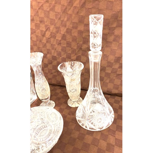 217 - Selection of glassware to include Bohemia and a glass decanter measures approx 16 inches tall