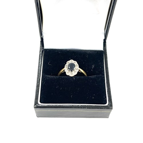 445 - 18ct Gold diamond and stone set ladies dress ring, ring size approx N/O total weight approx 2.6g