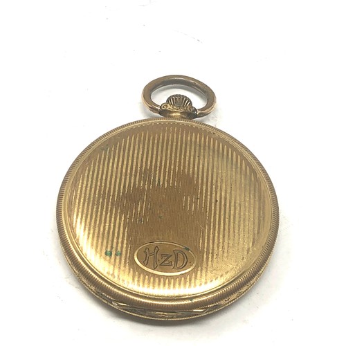 452 - Gold plated open face pocket watch Silvana the watch is ticking