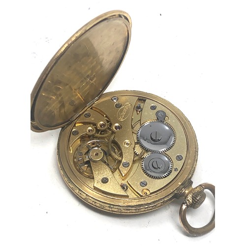 452 - Gold plated open face pocket watch Silvana the watch is ticking