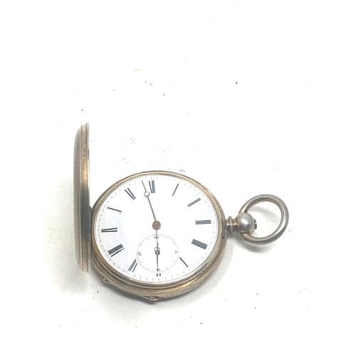 450 - Continental silver full hunter pocket hallmarked argent the watch is ticking