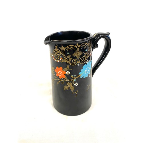 148 - Antique Gibsons and Sons hand painted black jug