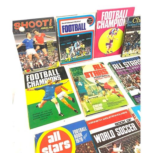315 - Large selection of vintage and later assorted football books to include Soccer Stars, All Stars etc