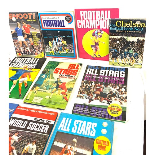 315 - Large selection of vintage and later assorted football books to include Soccer Stars, All Stars etc