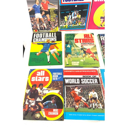 315 - Large selection of vintage and later assorted football books to include Soccer Stars, All Stars etc