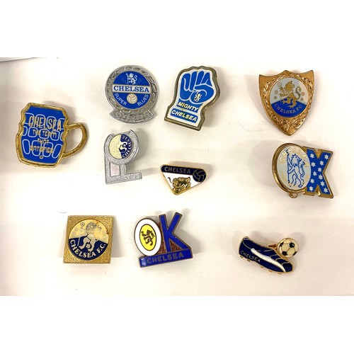 384 - Selection of vintage Chelsea  football sports pin badges
